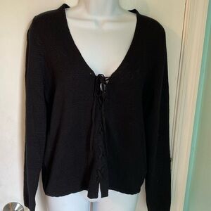 Pinque from Stitch Fix textured lace up sweater NWT